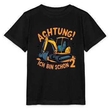 Achtung! Ich bin schon 2 - Stanley/Stella Kinder T-Shirt MINI CREATOR  - Schwarz - Vorne - Mikhail (115cm)