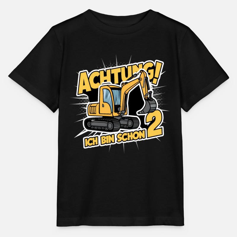 Ich bin schon 2 - Bagger - Stanley/Stella Kinder T-Shirt MINI CREATOR  - Schwarz
