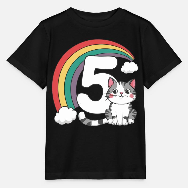 Süße Katze - 5. Geburtstag - 5 Jahre - Stanley/Stella Kinder T-Shirt MINI CREATOR  - Schwarz