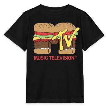MTV Music Television Burger-Logo - Stanley/Stella Kinder T-Shirt MINI CREATOR  - Schwarz - Vorne - Mikhail (115cm)