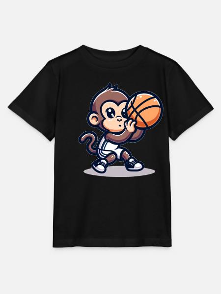 Lindo jugador de baloncesto Mono - Camiseta para niños MINI CREATOR de Stanley/Stella - negro