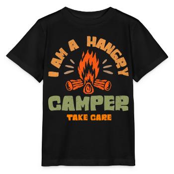 Ich bin ein hungriger Camper - Stanley/Stella Kinder T-Shirt MINI CREATOR  - Schwarz - Vorne - Mikhail (115cm)