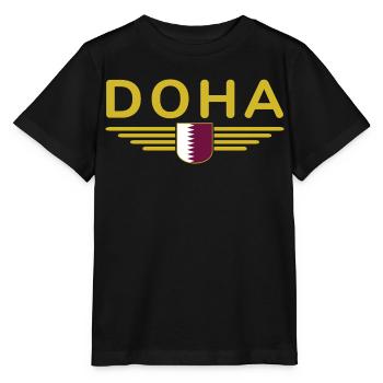 Doha Design – Élégant et unique - T-shirt bio MINI CREATOR Stanley/Stella Enfant - noir - Devant - Mikhail (115cm)