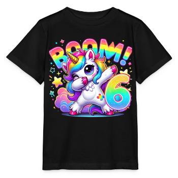 Unicorn Dab Birthday Shirt 6 - Stanley/Stella MINI CREATOR Kids’ T-Shirt - black - Front - Mikhail (115cm)
