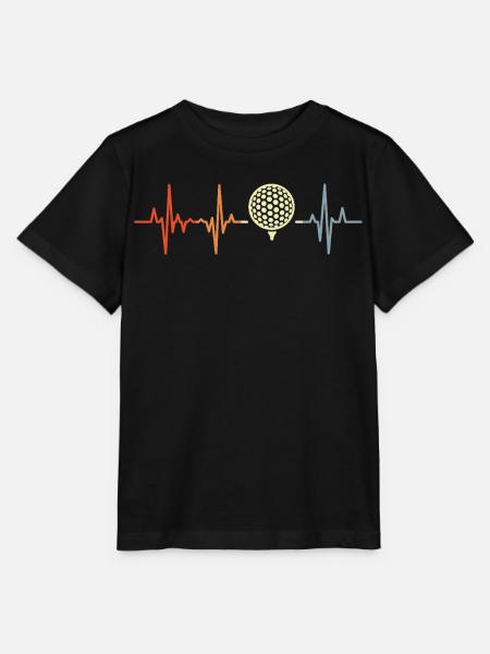Herzschlag Golf Ball - Stanley/Stella Kinder T-Shirt MINI CREATOR  - Schwarz