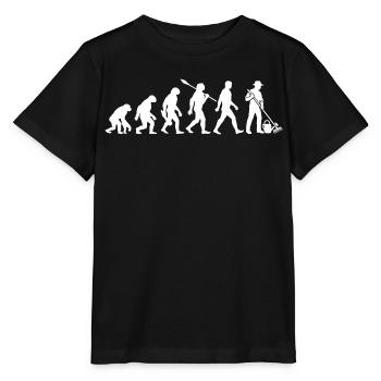 Evolution - Gärtner - Garten - Gartenarbeit - Stanley/Stella Kinder T-Shirt MINI CREATOR  - Schwarz - Vorne - Mikhail (115cm)
