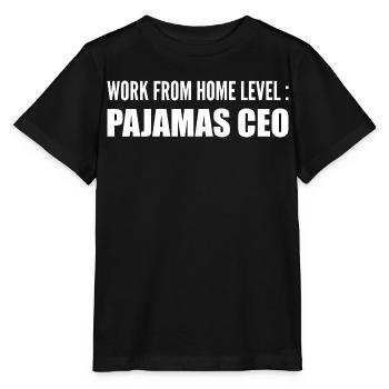Work from home level : pajamas ceo - T-shirt bio MINI CREATOR Stanley/Stella Enfant - noir - Devant - Mikhail (115cm)