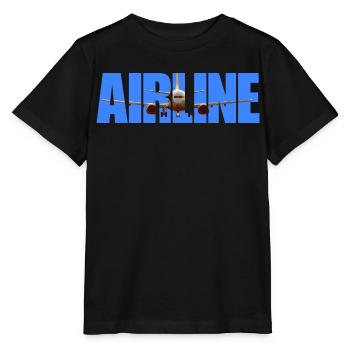 Flugzeug im Airline-Logo Stil - Stanley/Stella Kinder T-Shirt MINI CREATOR  - Schwarz - Vorne - Mikhail (115cm)