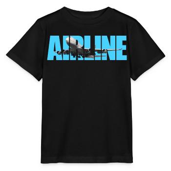 Airline Jumbo jet - Stanley/Stella MINI CREATOR Kids’ T-Shirt - black - Front - Mikhail (115cm)