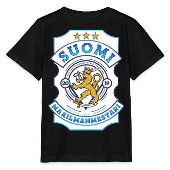 La Finlande est le metari mondial 2019 - T-shirt bio MINI CREATOR Stanley/Stella Enfant - noir - Devant - Mikhail (115cm)
