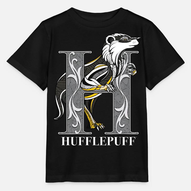 Harry Potter Emblème Hufflepuff monochrome - T-shirt bio MINI CREATOR Stanley/Stella Enfant - noir