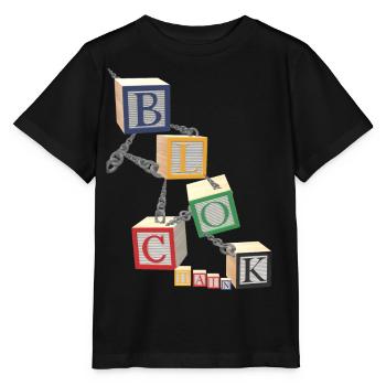 BlockChain in Blöcken mit Ketten - Stanley/Stella Kinder T-Shirt MINI CREATOR  - Schwarz - Vorne - Mikhail (115cm)