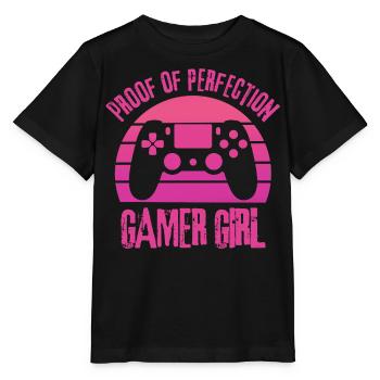 Gamer girl Proof of Perfection - Stanley/Stella MINI CREATOR Kids’ T-Shirt - black - Front - Mikhail (115cm)