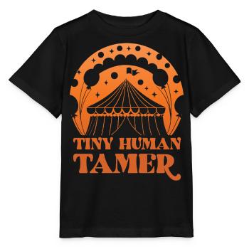Winziger menschlicher Dompteur - Stanley/Stella Kinder T-Shirt MINI CREATOR  - Schwarz - Vorne - Mikhail (115cm)