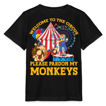 Welcome to the circus please pardon my monkeys - Stanley/Stella MINI CREATOR Kids’ T-Shirt - black - Front - Mikhail (115cm)