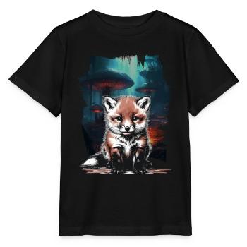 Fuchs Füchse Füchsin - Stanley/Stella Kinder T-Shirt MINI CREATOR  - Schwarz - Vorne - Mikhail (115cm)