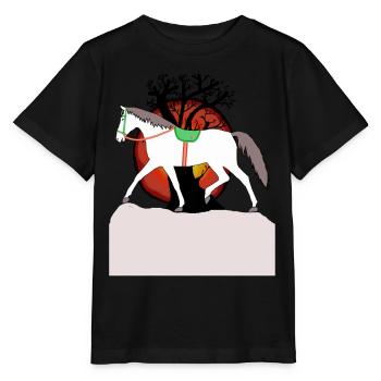 Chevaux Cheval Conte de fées Conte de fées Personnage Enfants - T-shirt bio MINI CREATOR Stanley/Stella Enfant - noir - Devant - Mikhail (115cm)