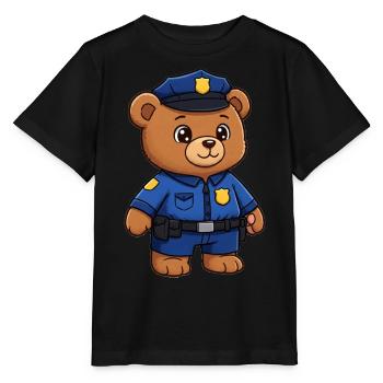 Teddy Bear Policeman - Stanley/Stella MINI CREATOR Kids’ T-Shirt - black - Front - Mikhail (115cm)