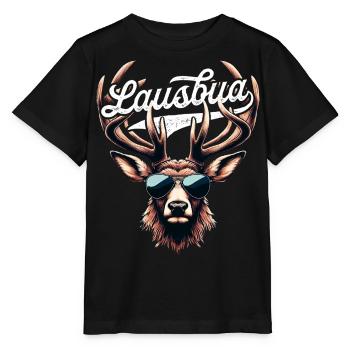Kinder Lausbua T-Shirt Tracht Herren Trachtenshirt - Stanley/Stella Kinder T-Shirt MINI CREATOR  - Schwarz - Vorne - Mikhail (115cm)