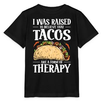 Ich Wurde Gelehrt, Dass Tacos Eine Therapieform - Stanley/Stella Kinder T-Shirt MINI CREATOR  - Schwarz - Vorne - Mikhail (115cm)