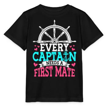 Chaque capitaine a besoin d’un bateau de premier secours - T-shirt bio MINI CREATOR Stanley/Stella Enfant - noir - Devant - Mikhail (115cm)