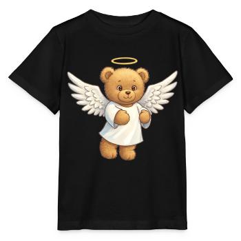 Ours en peluche Ange - T-shirt bio MINI CREATOR Stanley/Stella Enfant - noir - Devant - Mikhail (115cm)
