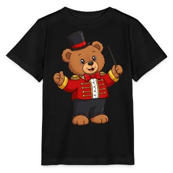 Teddybär Zirkusdirektor - Stanley/Stella Kinder T-Shirt MINI CREATOR  - Schwarz - Vorne - Mikhail (115cm)
