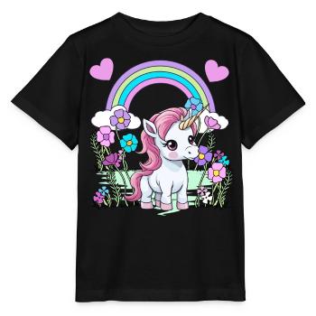 Licorne Licornes Créatures mythiques Animaux mythiques Enfant - T-shirt bio MINI CREATOR Stanley/Stella Enfant - noir - Devant - Mikhail (115cm)