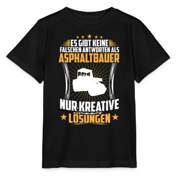 Le constructeur d’asphalte donne de mauvaises réponses à la construction de routes - T-shirt bio MINI CREATOR Stanley/Stella Enfant - noir - Devant - Mikhail (115cm)