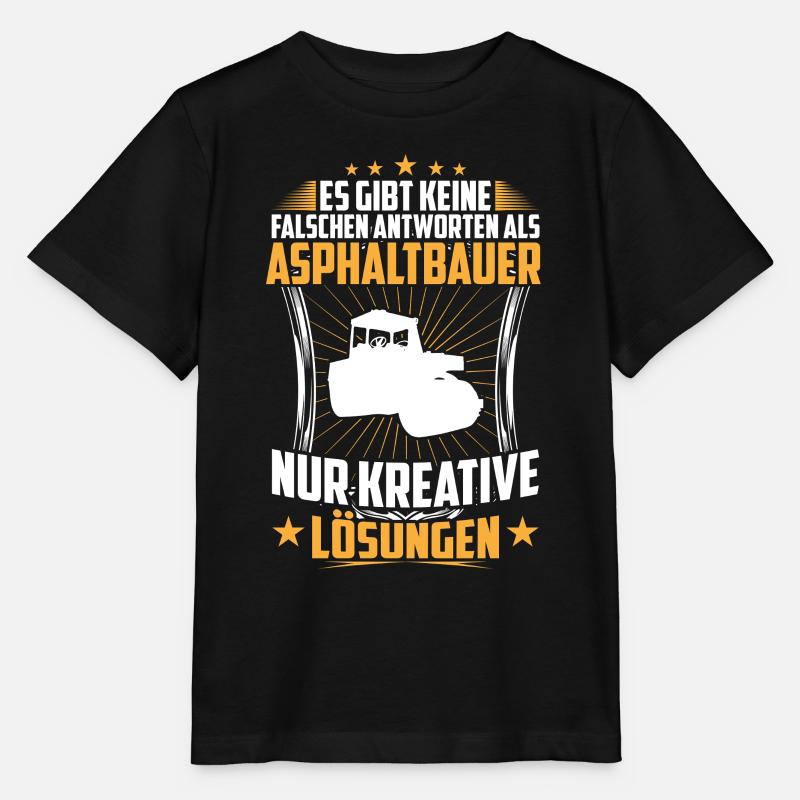 Le constructeur d’asphalte donne de mauvaises réponses à la construction de routes - T-shirt bio MINI CREATOR Stanley/Stella Enfant - noir