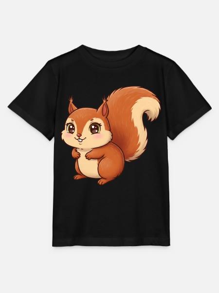 Tier Cartoon Eichhörnchen - Stanley/Stella Kinder T-Shirt MINI CREATOR - Schwarz