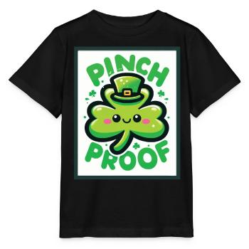 Shamrock Pinch Proof St. Patrick's Day Fun - Stanley/Stella MINI CREATOR Kids’ T-Shirt - black - Front - Mikhail (115cm)