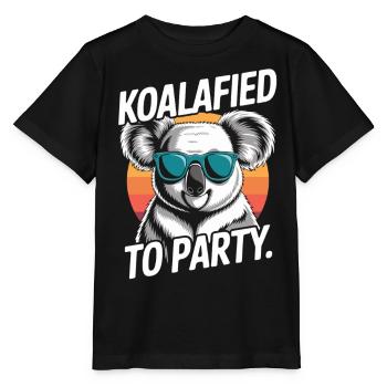 Koala with sunglasses – party atmosphere guaranteed - Stanley/Stella MINI CREATOR Kids’ T-Shirt - black - Front - Mikhail (115cm)