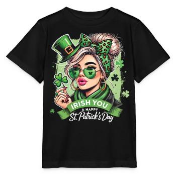 Irish You St. Patrick's Day Stilvoll Feiern - Stanley/Stella Kinder T-Shirt MINI CREATOR  - Schwarz - Vorne - Mikhail (115cm)