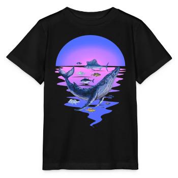 Animaux marins Mammifère marin Poisson Poisson Océan Fin - T-shirt bio MINI CREATOR Stanley/Stella Enfant - noir - Devant - Mikhail (115cm)