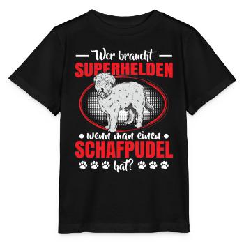 Schafpudel ist mein Held Altdeutscher Hütehund - Stanley/Stella Kinder T-Shirt MINI CREATOR  - Schwarz - Vorne - Mikhail (115cm)