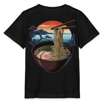 Japanische Ramen-Kunst - Stanley/Stella Kinder T-Shirt MINI CREATOR  - Schwarz - Vorne - Mikhail (115cm)