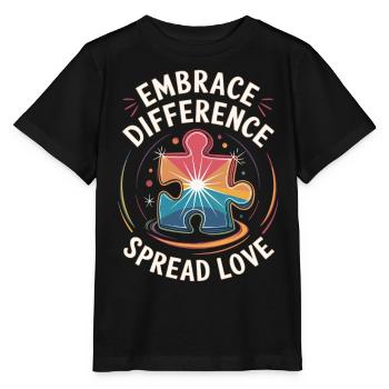 Embrace Difference Shirt - Stanley/Stella Kinder T-Shirt MINI CREATOR  - Schwarz - Vorne - Mikhail (115cm)