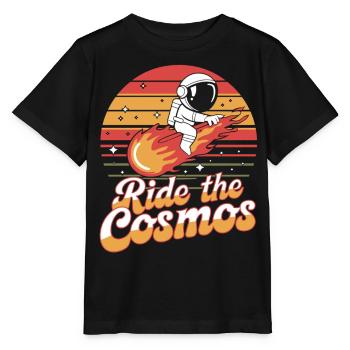 Astronaut reitet durch den Kosmos - Stanley/Stella Kinder T-Shirt MINI CREATOR  - Schwarz - Vorne - Mikhail (115cm)