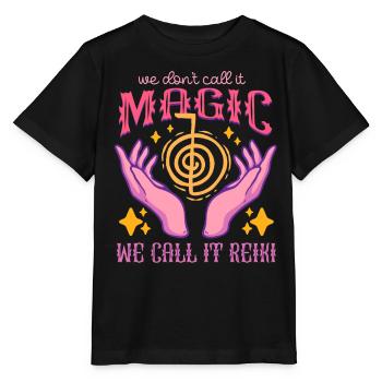 Massage Reiki Nous l’appelons Reiki - T-shirt bio MINI CREATOR Stanley/Stella Enfant - noir - Devant - Mikhail (115cm)