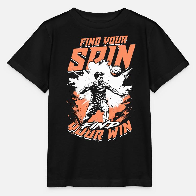 Diskuswurf Find Your Spin Find Your Win - Stanley/Stella Kinder T-Shirt MINI CREATOR  - Schwarz