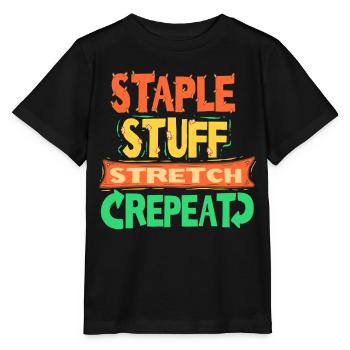 Polsterer Polsterin Staple Stuff Strech Repeat - Stanley/Stella Kinder T-Shirt MINI CREATOR  - Schwarz - Vorne - Mikhail (115cm)