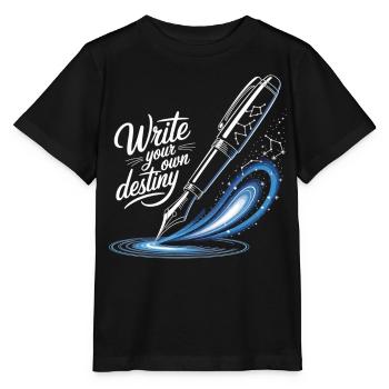 Schreib dein eigenes Schicksal - Stanley/Stella Kinder T-Shirt MINI CREATOR  - Schwarz - Vorne - Mikhail (115cm)