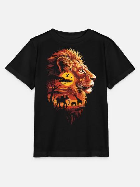 Afrika Wildlife Löwe König der Tiere - Stanley/Stella Kinder T-Shirt MINI CREATOR - Schwarz