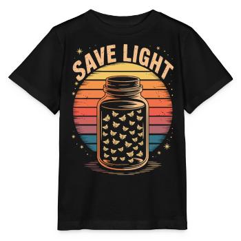 Sauvez la lumière – Lucioles rétro - T-shirt bio MINI CREATOR Stanley/Stella Enfant - noir - Devant - Mikhail (115cm)