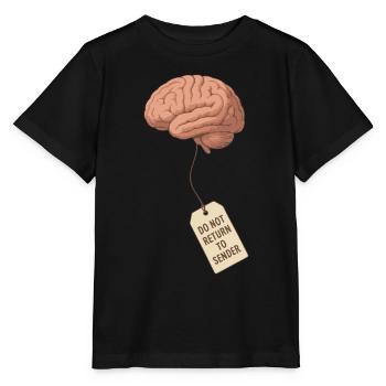 Do Not Return to Sender – Brain Seeks Owner - Stanley/Stella MINI CREATOR Kids’ T-Shirt - black - Front - Mikhail (115cm)