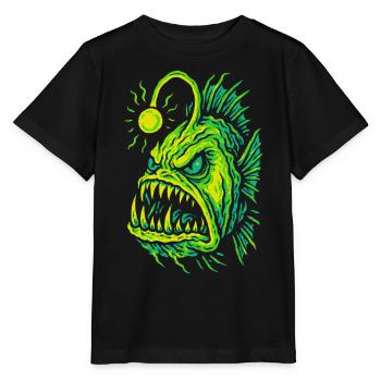Style Fureur de poisson-grenouille des profondeurs lumineux - T-shirt bio MINI CREATOR Stanley/Stella Enfant - noir - Devant - Mikhail (115cm)