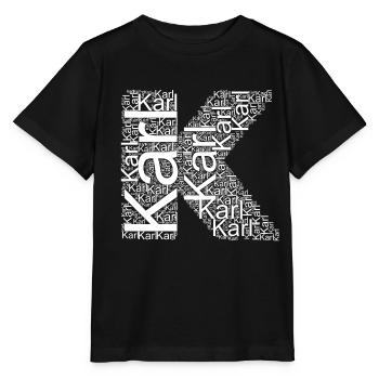 Le prénom de Karl comme nuage de mots - T-shirt bio MINI CREATOR Stanley/Stella Enfant - noir - Devant - Mikhail (115cm)