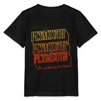 Plymouth Angleterre UK City Skyline Home Font - T-shirt bio MINI CREATOR Stanley/Stella Enfant - noir - Devant - Mikhail (115cm)