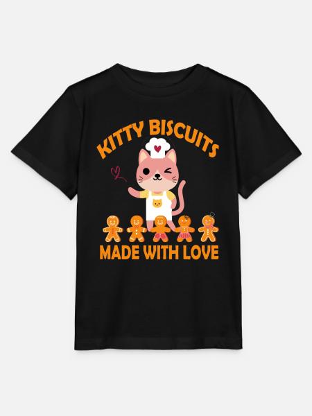 Kitty Biscuits Made With Love - Stanley/Stella Kinder T-Shirt MINI CREATOR - Schwarz